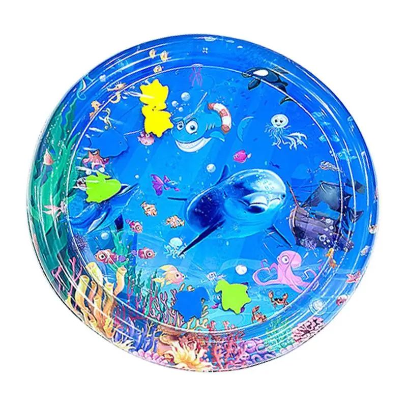 Water Sensory Play Mat Thickened Inflatable Water Mat For Cat And Dog Water Sensor Mat Water Sensory Playmat With Fish Sea Ocean