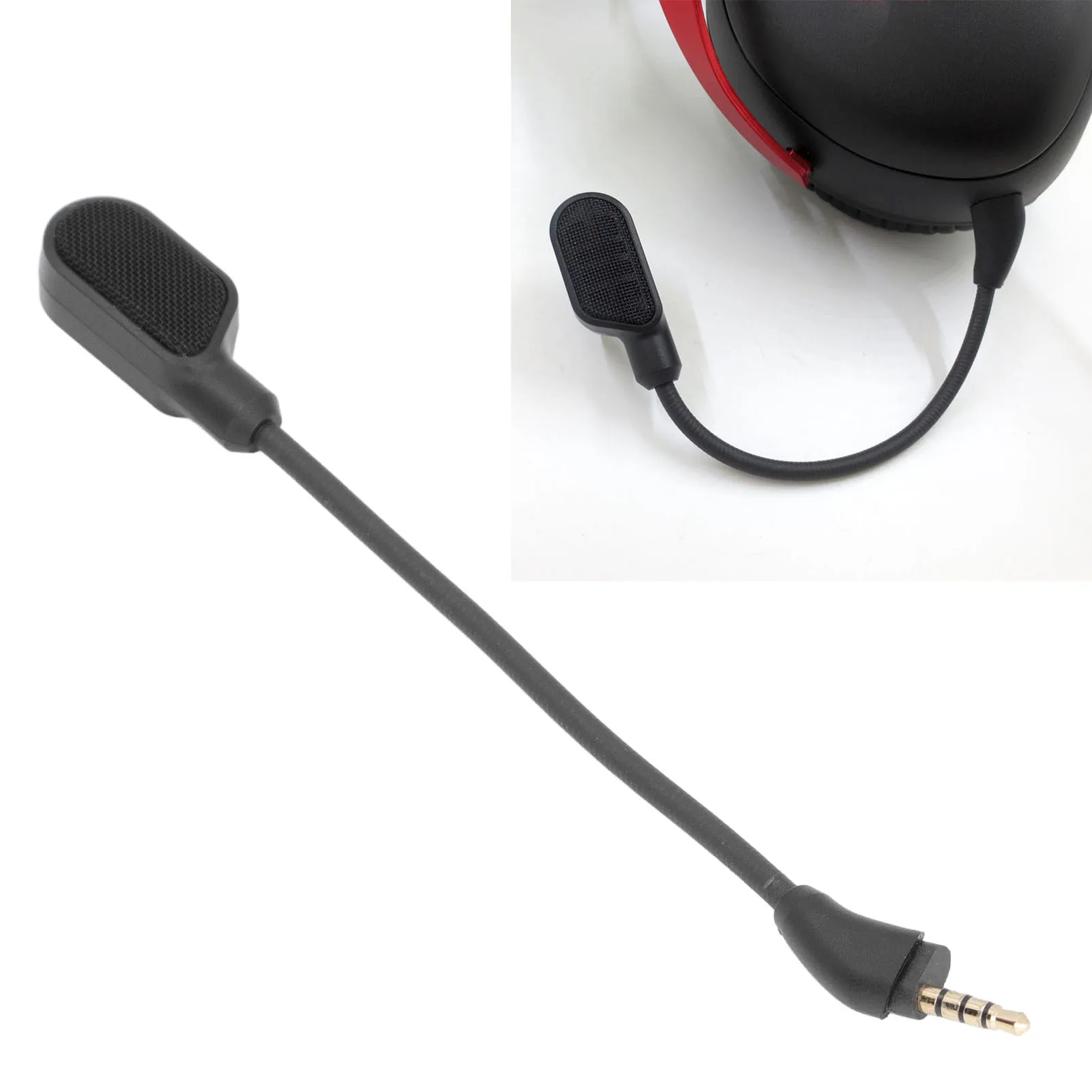 Abnehmbarer Mikrofonarm, 3,5 mm, Geräuschunterdrückung, leichtes Gaming-Headset, Mikrofon-Ersatz, OFC, PVC, Plug-and-Play für Cloud 3