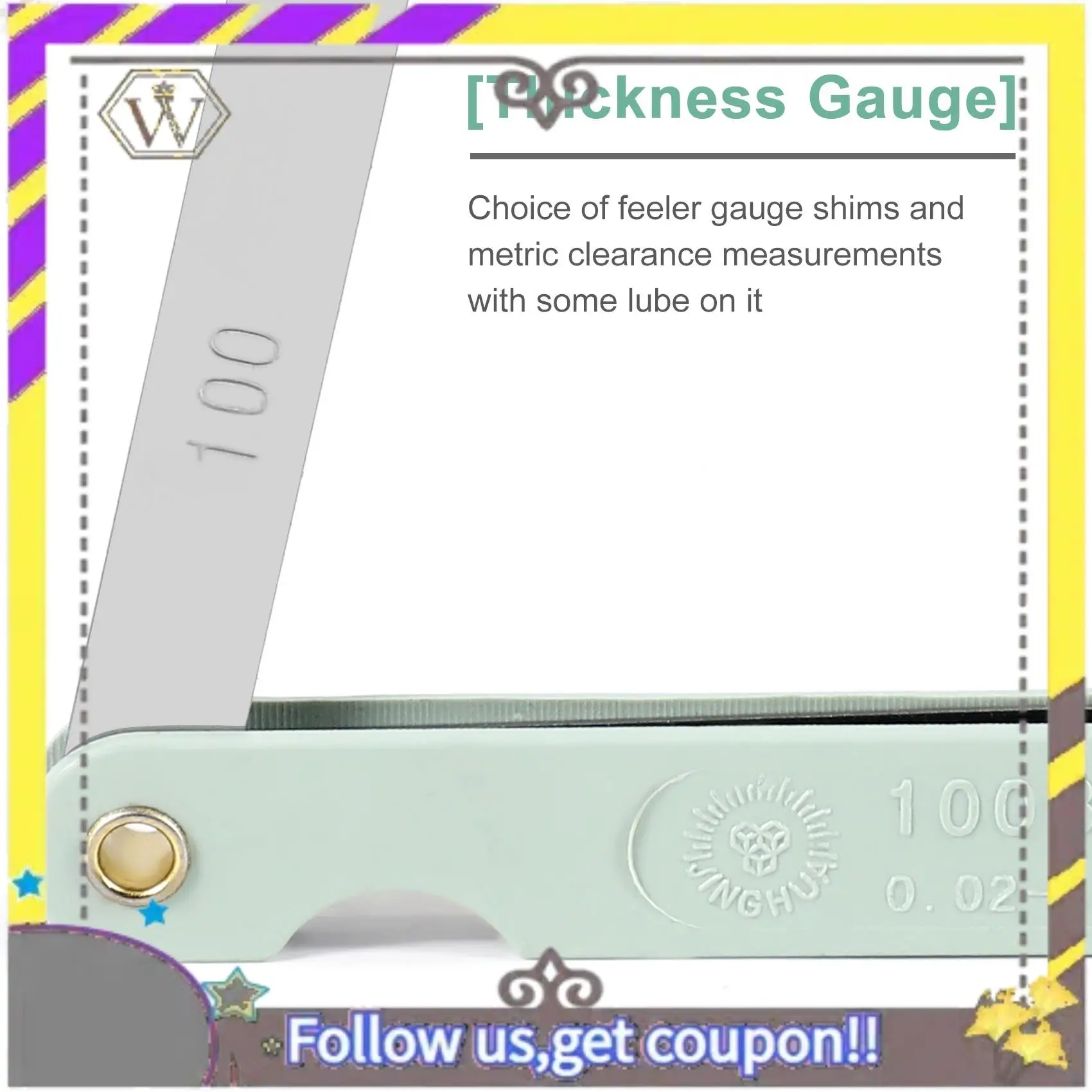 New SODIAL(R) Silver Tone Metal Metric Gap Thickness Feeler Gauge Blades 0.02-1Mm Tool