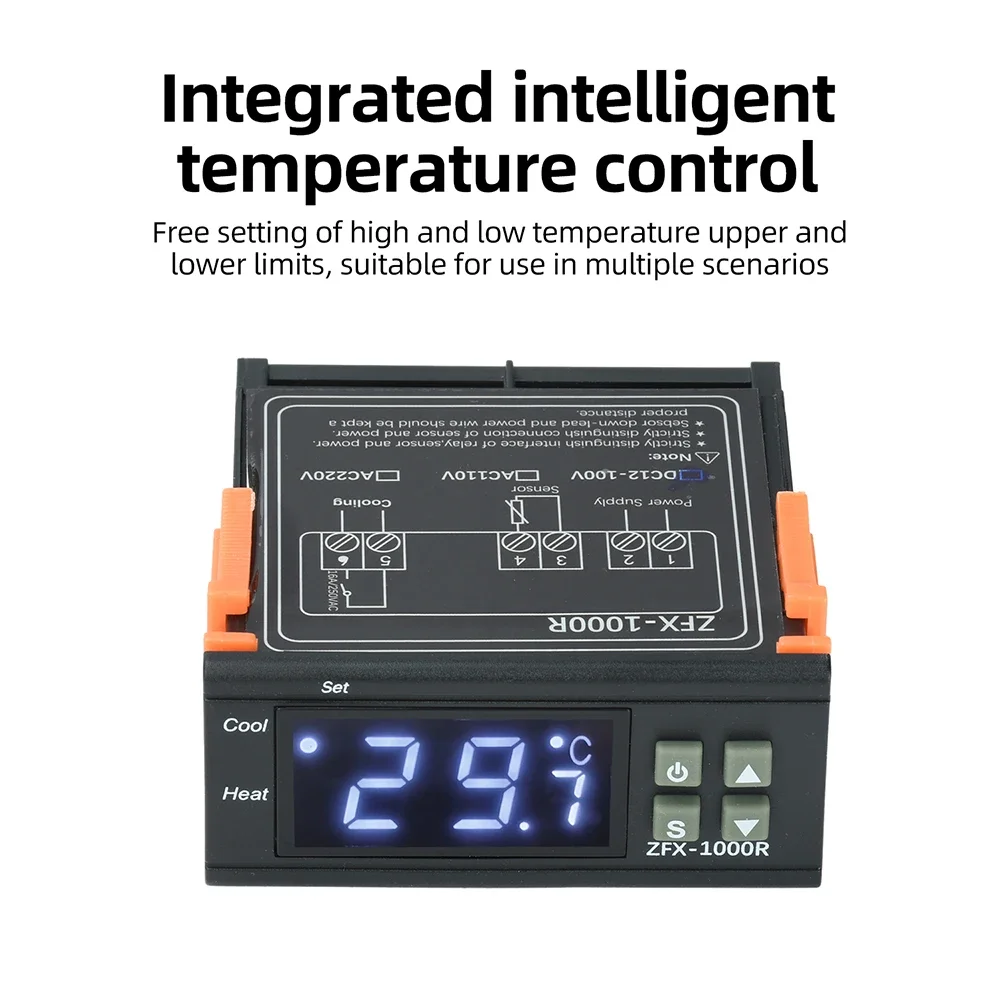 Industrieller Digitaler Temperaturregler mit Dual-Modus-Speicher 16A Relaisausgang -20 bis 300 Grad Temperaturbereich Thermostat – Detail 3