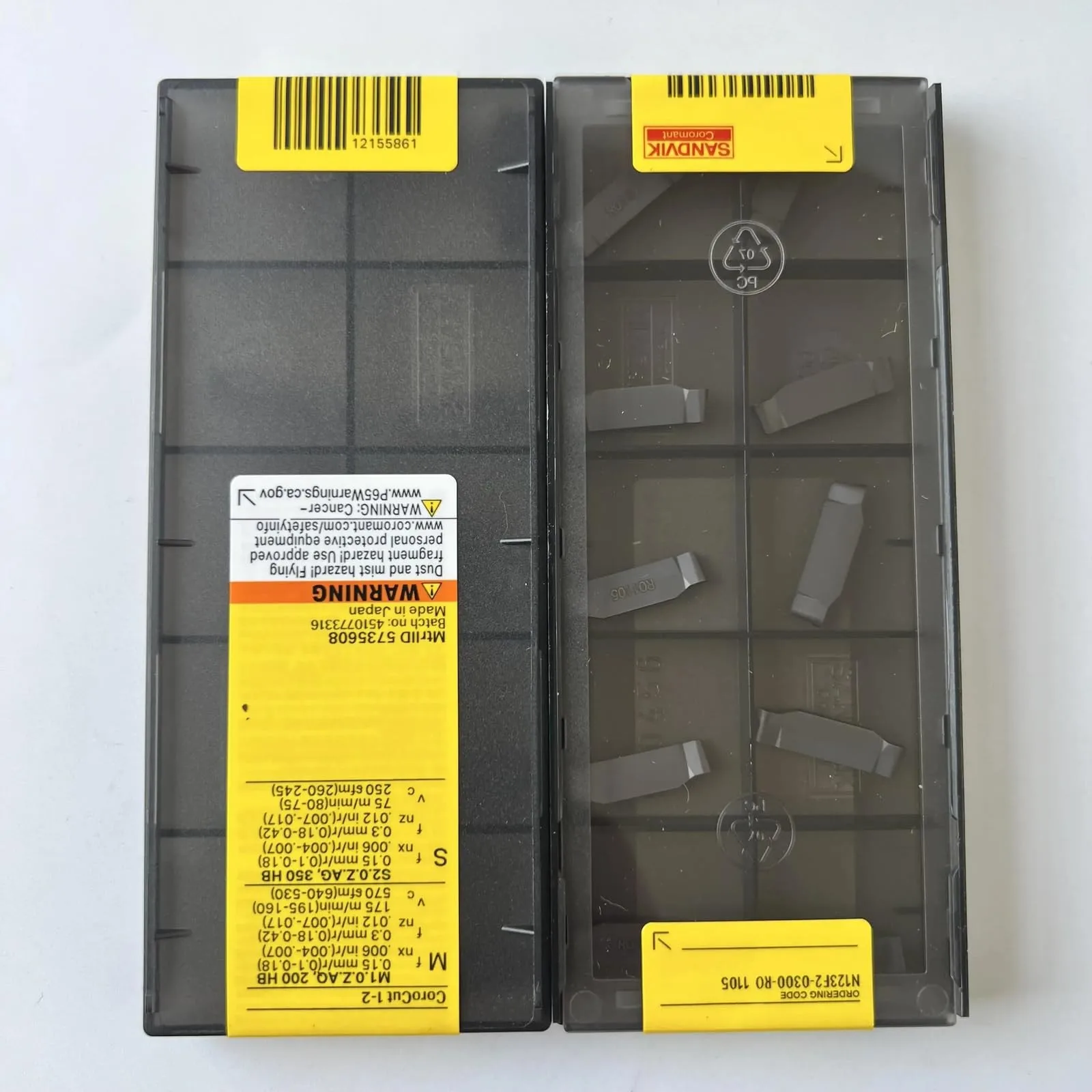 

Original SANDVIK / N123F2-0300-RO 1105 / Hard alloy CNC Blade 10 Pcs