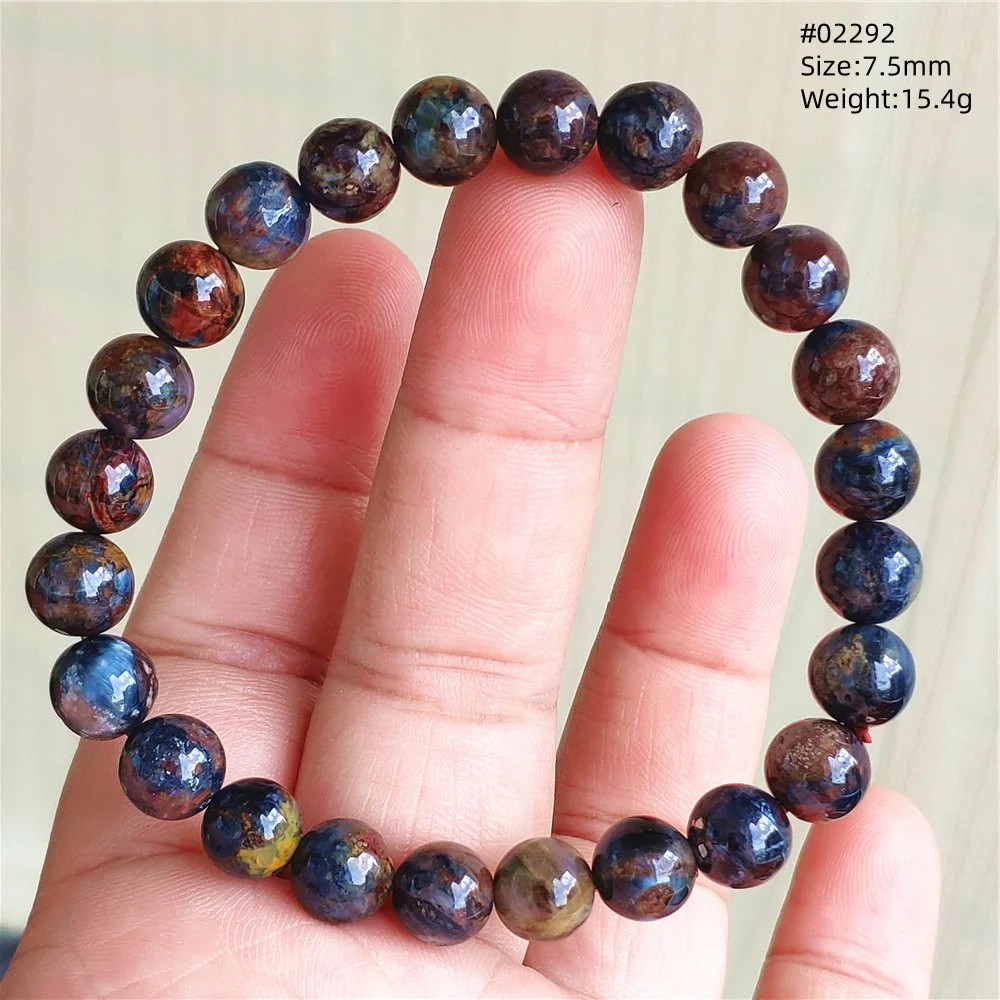 Natural Fire Pietersite Beads Bracelet Stretch Jewelry Colorful Pietersite Stone Namibia AAAAAA
