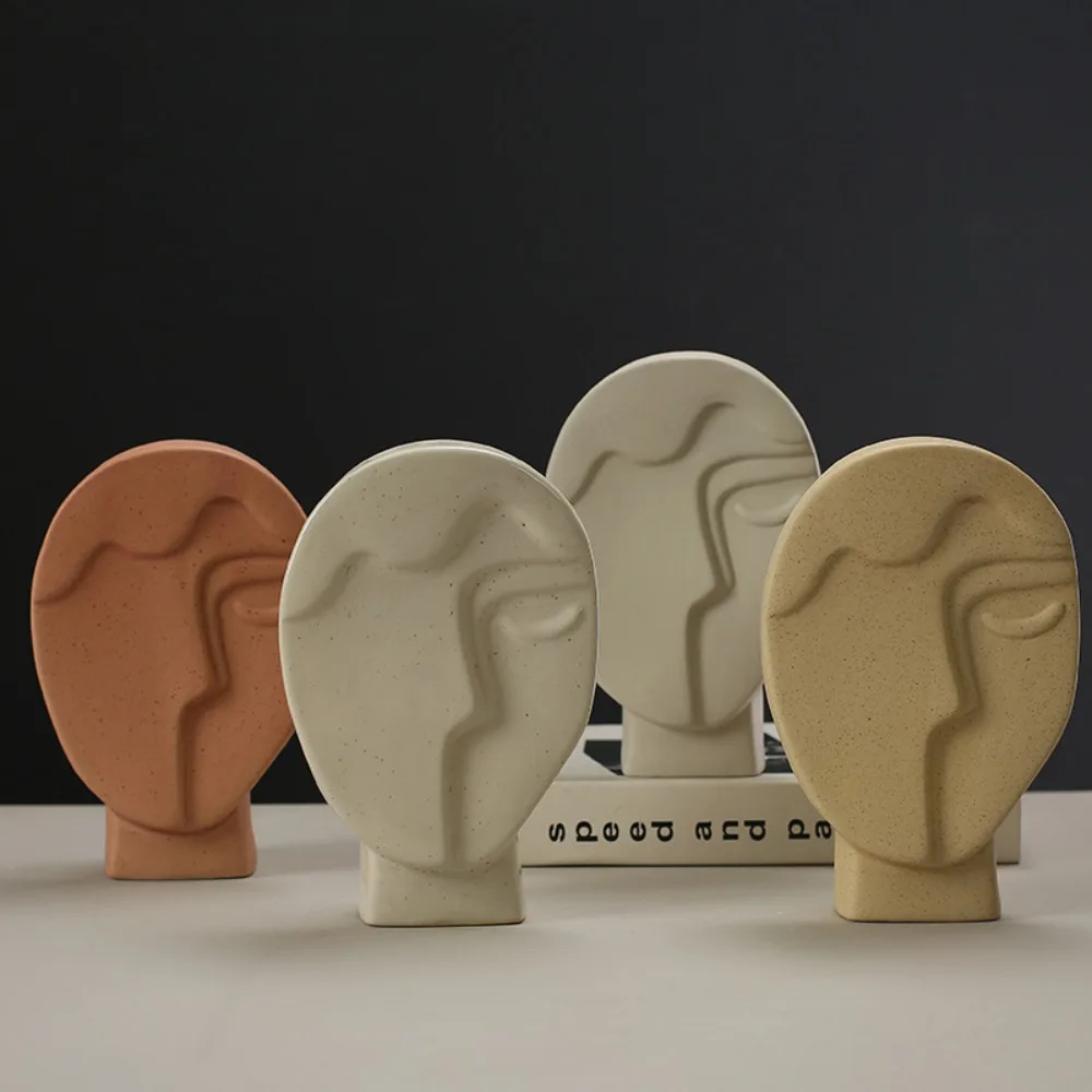 

Скандинавская абстрактная керамическая ваза с человеческим лицом, украшения для гостиной, спальни, прихожей, настольная Цветочная композиция, контейнер, свадебная ваза