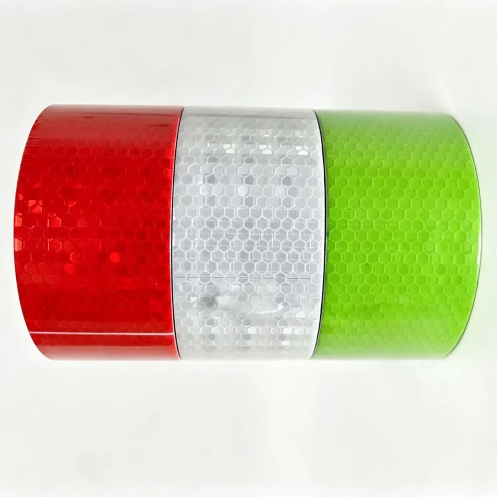 Reflective Tape, 3 Rolls, Red/White/Green, 1.97