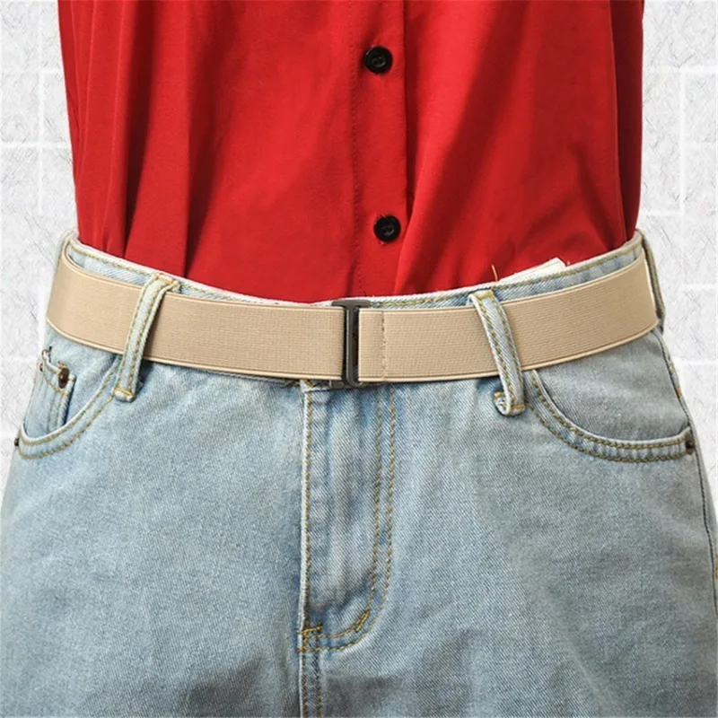 Slanke Stretch Onzichtbare Riem Eenvoudige Luie Riem Dikke Elastische Riem Gesp-Vrije Elastische Riem