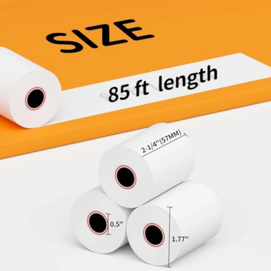 2 1/4''x 85' Thermal Receipt Paper Rolls, POS Cash Register Paper Roll 5 Rolls