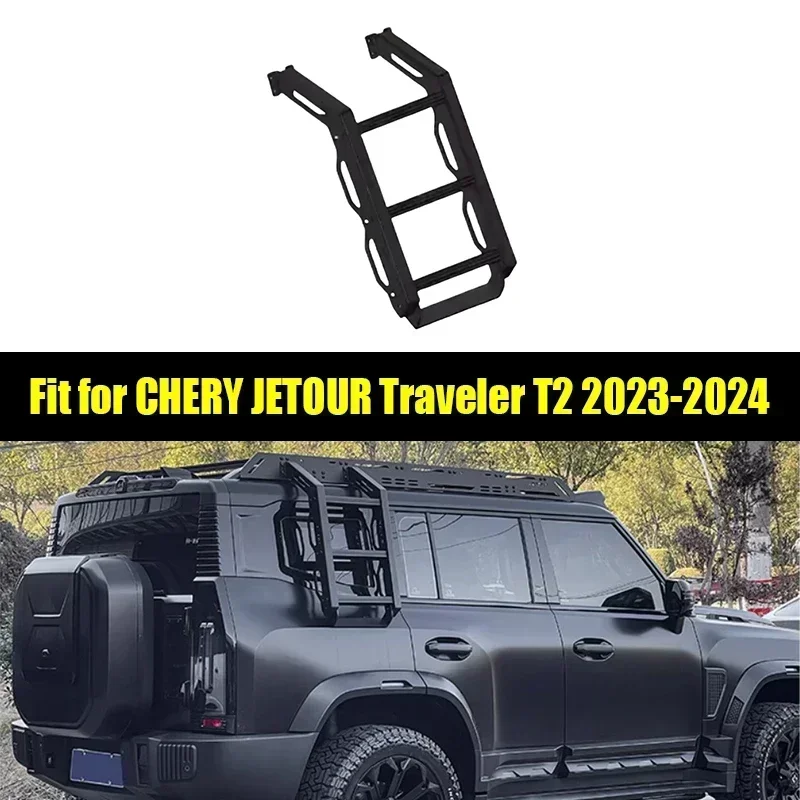 

New! Car Body Side Ladder Suitable for CHERY Jetour Traveller T2 2023 2024 Modification Metal Side Ladder Auto Exterior Trim Par