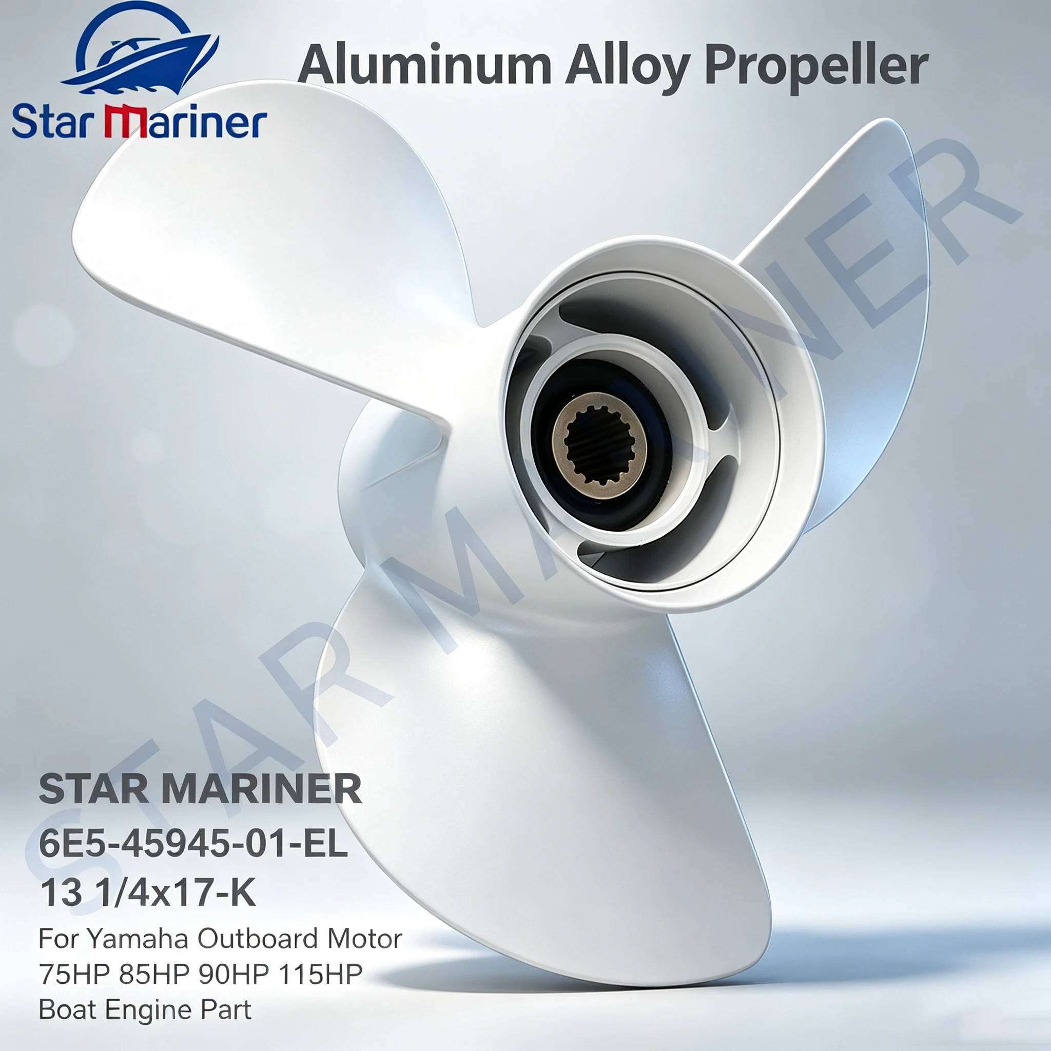 Boat Engine Aluminum Propeller 6E5-45945-01-EL 13 1/4x17-K For Yamaha Outboard 75HP 85HP 90HP 115HP 6E5-45945