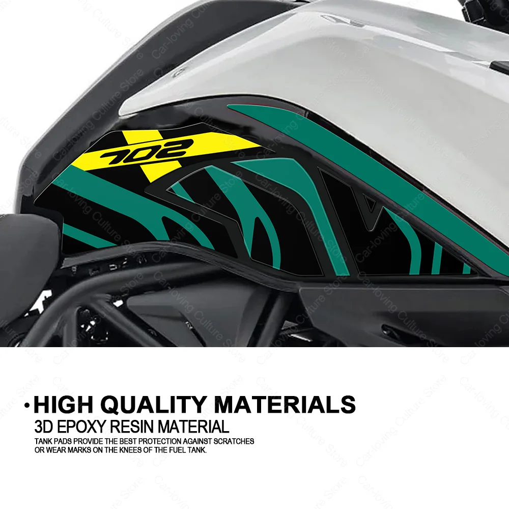 Motorcycle Accessories Waterproof Protective Side Tank Sticker 3D Epoxy Resin Protective Sticker For TRK 702X TRK702X