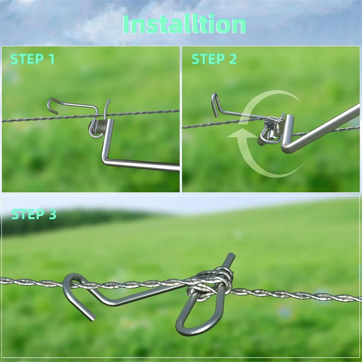 

SSR 20 PCS Fence Wire Tighteners 1/4inch, Barb Wire Fence Wire Tensioner for Wire Fence Farm Garden