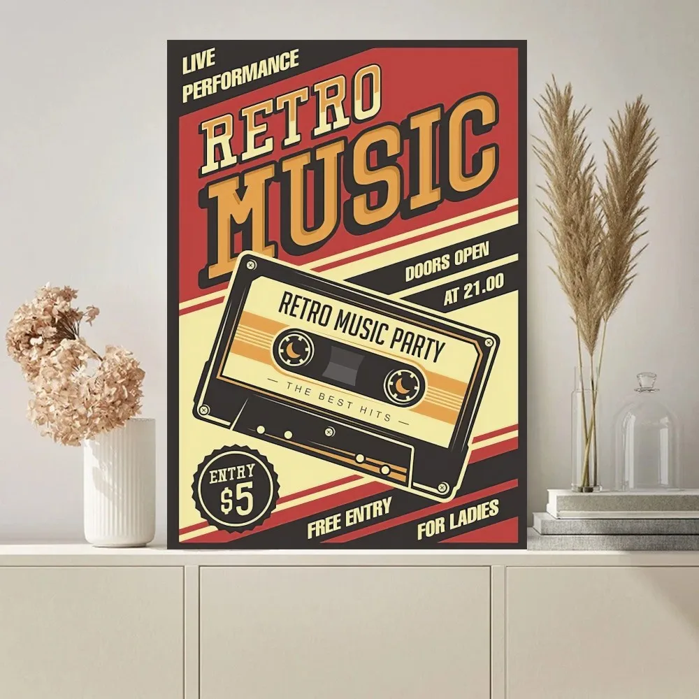 Vintage Cassette Tape Retro Poster Paintings on The Wall Picture for Living Room Interior Painting Room Decoration