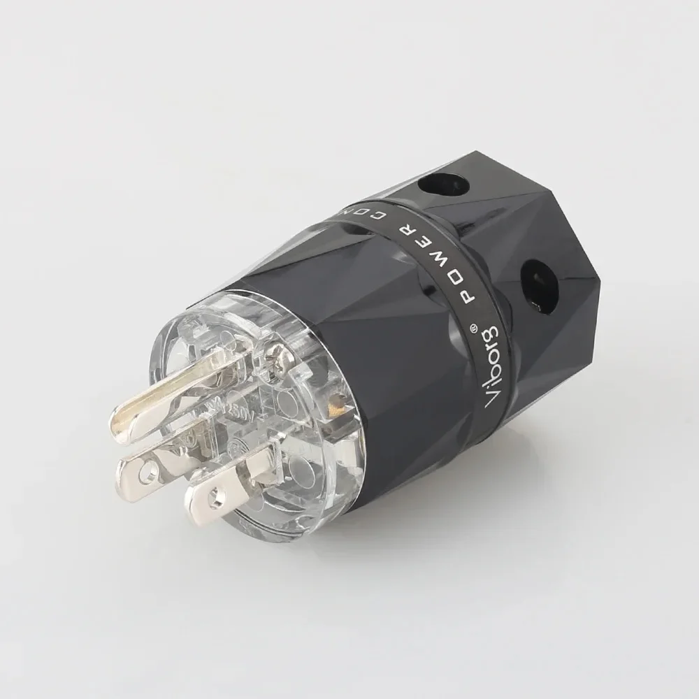 

Viborg VM503S+VF503S Pure Copper Silver Plated US AC Power Plug Connector for DIY Audio Power Cable