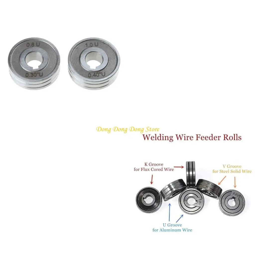 

Welding Feeder Roll V U nurl 0.6mm 0.8mm 1.0mm Size 30x10x10mm for Steel Aluminum Flux Cord Wire Mig Wire Feeder