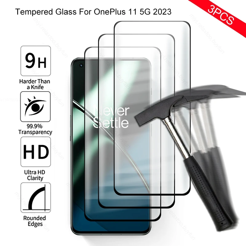 3PCS 9D Curved Tempered Glass For OnePlus 11 OnePlus11 5G 2023 PBH110 6.7