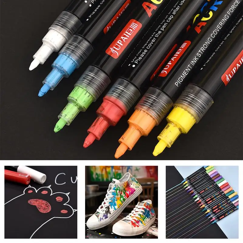 Rotulador de pintura acrílica, pintura de roca para Graffiti, piedra, cerámica, vidrio, madera, manualidades, suministros de arte