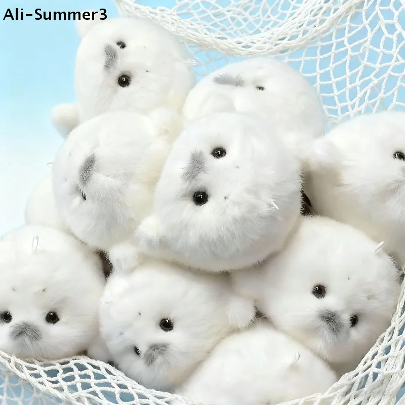 

【Wm1】Cartoon Plush Seal Keychain White Seal Pendant Fashion Stuffed Doll Keyring Backpack Hanging Decoration Christmas Gift