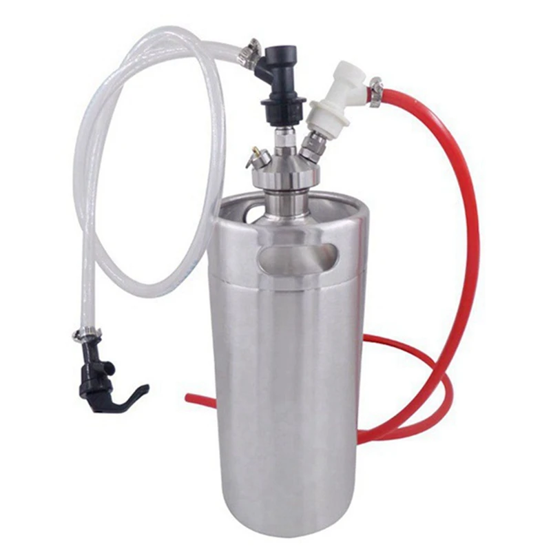 Imagem -03 - Mini Barril Lança Mini Growler Torneira Dispensador com 12 Polegada Mangueira para 2l 3.6l 5l Cerveja Homebrew Ferramenta Vinho Tap Dispenser