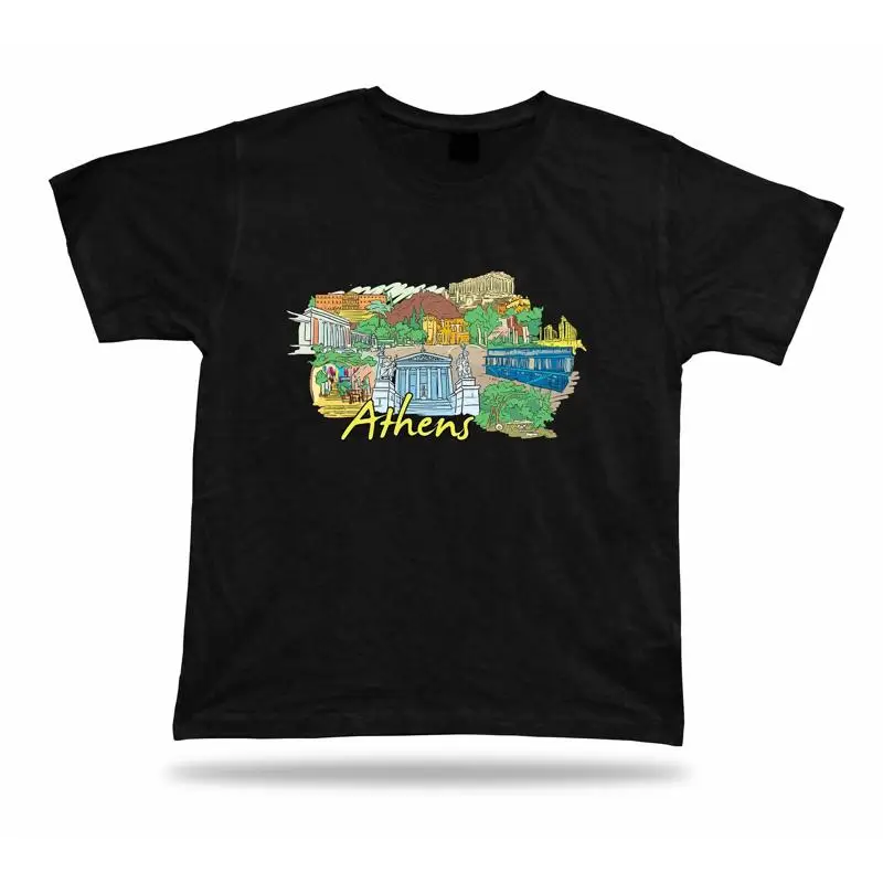 Camiseta de viaje athens parthenon templo de zeus plaka acrópolis athens monastiraki