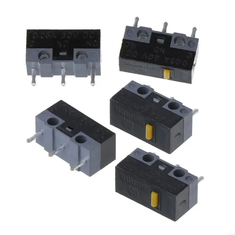 Micro interruptor C63A Micro Huano Mouse Button branco azul ponto amarelo