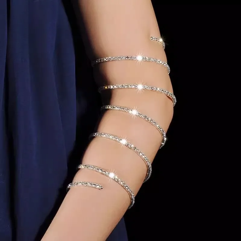 맞춤형 밸리 댄스 핸드 쥬얼리 성능 팔찌 긴 스트랩 스팽글 체인 라인 석 팔찌 액세서리 팔 체인
