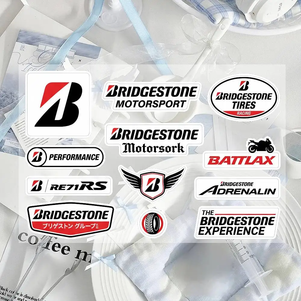 

For Bridgestone Motorcycle Reflective Stickers Waterproof Decals For Helmet Scooter Fuel Tank Toolbox Racing