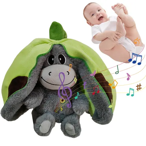 Breathing Donkey Plush Toy Wear Resist Sleep Companion Strawberry Donkey Breathing Stuffed Animal for Kids Birthday Gift