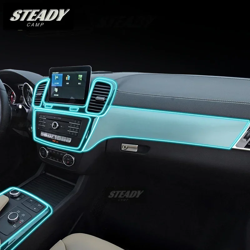 

For Mercedes-Benz GLE GLS 2015-2018 2019Car Interior Center Console Transparent TPU Protective Film Anti-scratc Repair Accessori