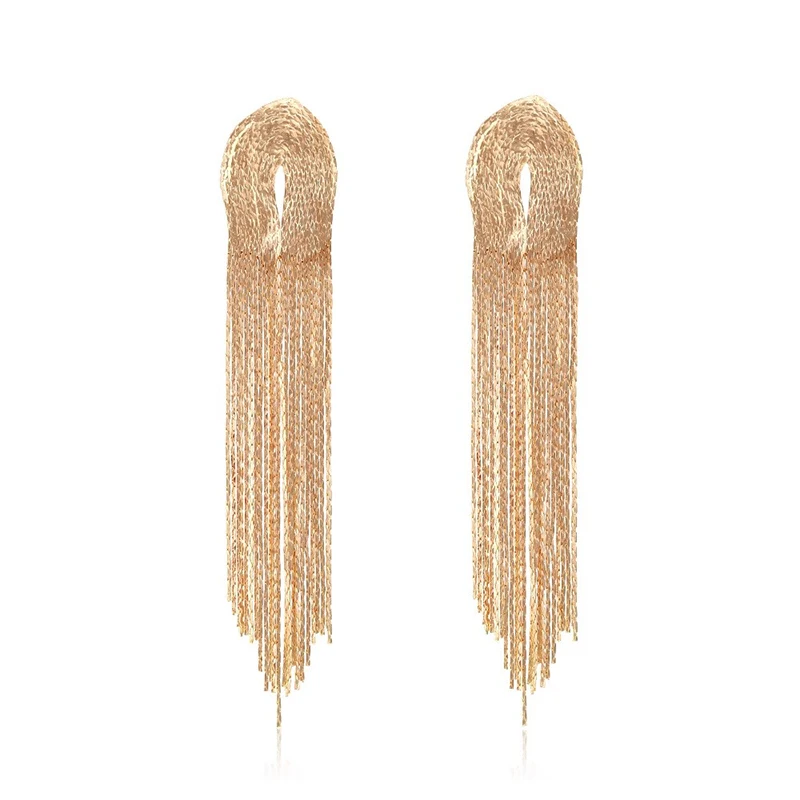 

Bohemian ethnic style metal chain tassel retro earrings, travel, vacation, jewelry