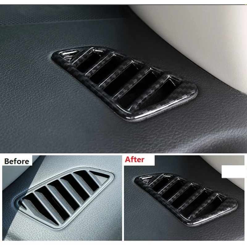 for Nissan Navara NP300 2016-2019 Car Carbon Air Conditioning Outlet Vent Frame Cover Trim Sticker Accessories