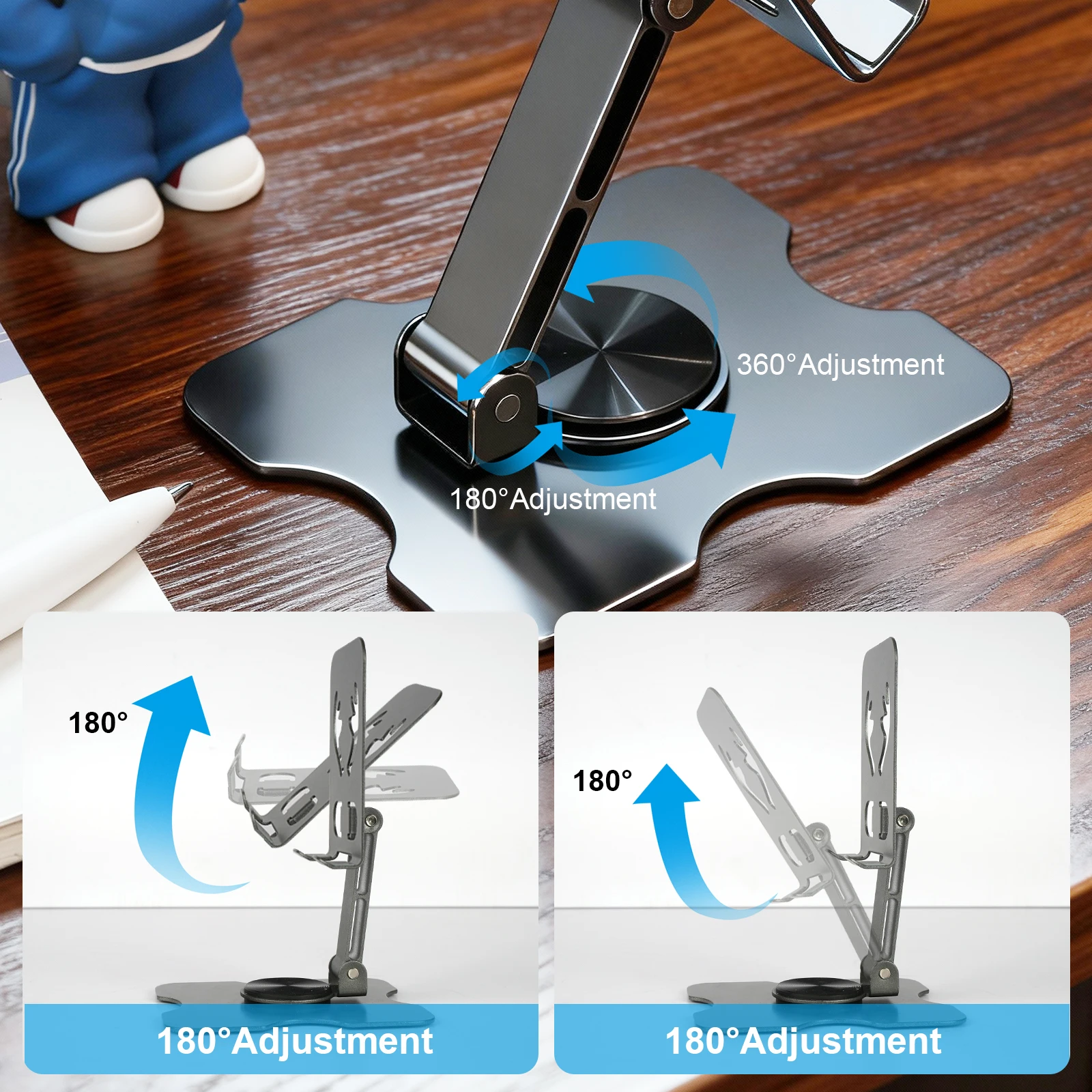 العالمي جميع سبائك الألومنيوم طوي حامل هاتف مكتبي جبل حامل لحامل الهاتف المحمول للكمبيوتر اللوحي سطح المكتب حامل معدني