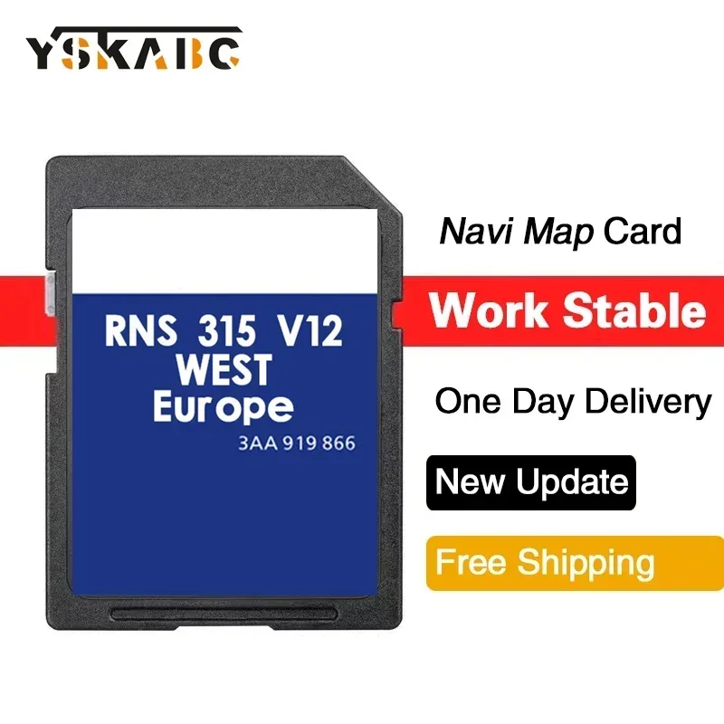 SD Card Update for VW Navigation AZ V12 Europa West V12 RNS 315 2020 Version Sat Nav Cover Netherlands France Poland Spain