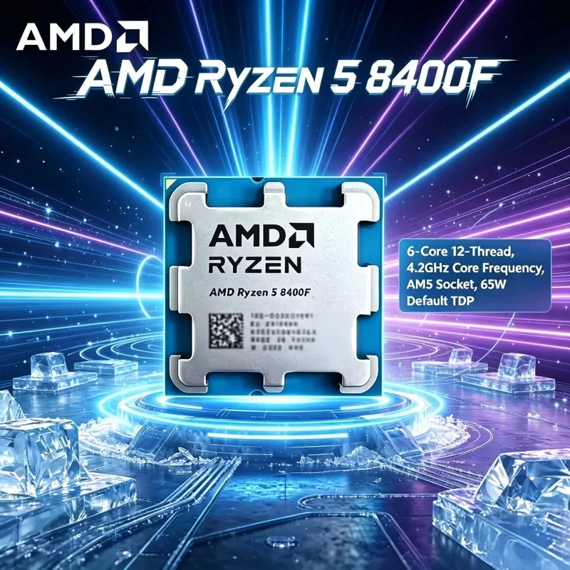 AMD Ryzen 5 8400F 6 Core 12 Thread Desktop CPU AM5 Socket 65W TDP Without Onboard Graphics
