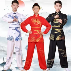 2024 festival performance martial arts clothes dragon and lion dance drum training costume new classic kungfu exercise tracksuit