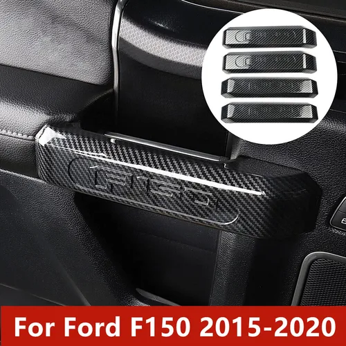 4 Uds ABS fibra de carbono Interior manija de puerta cubierta embellecedora para Ford F150 2015 2016 2017 2018 2019 2020