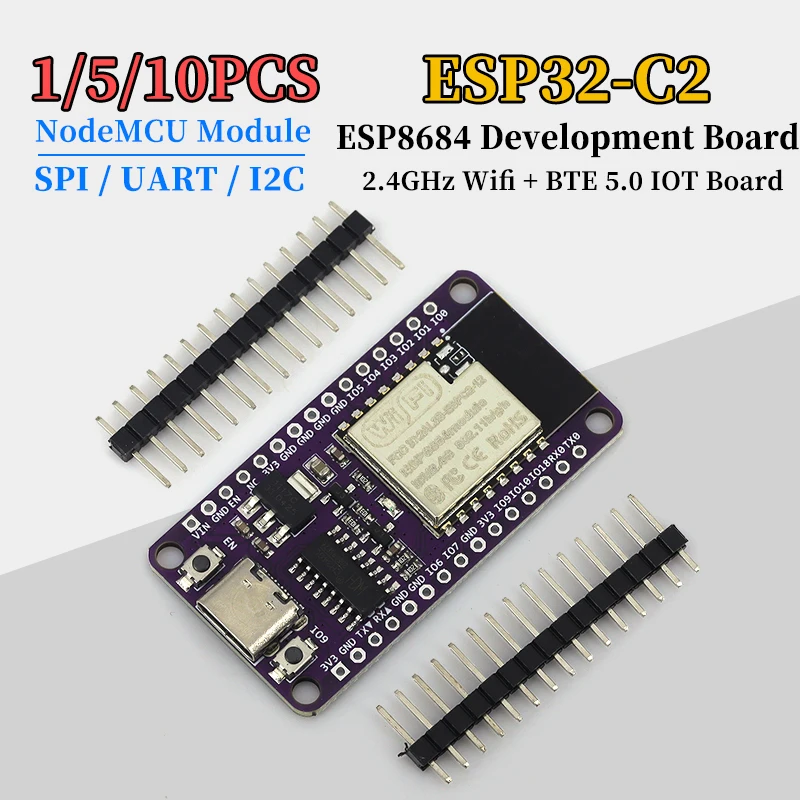 1/5/10Pcs ESP32-C2 Wireless Module Board 2.4GHz Wifi and BTE