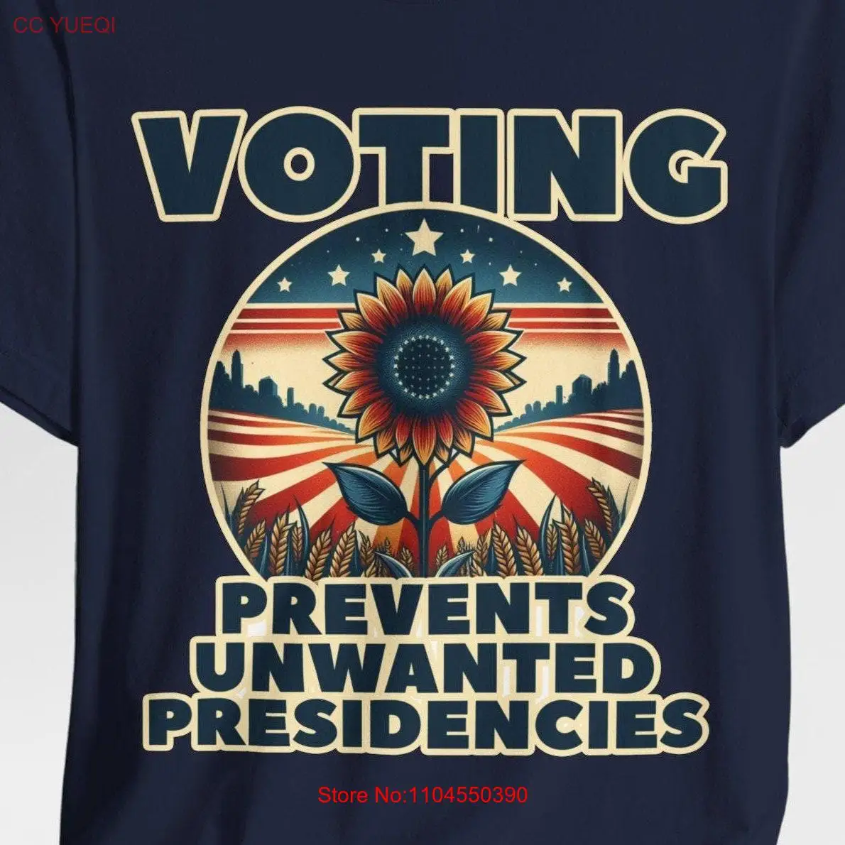 Voting Prevents Unwanted Presidencies Election T Shirt US Go Vote Register To Political Humor long or short sleeves