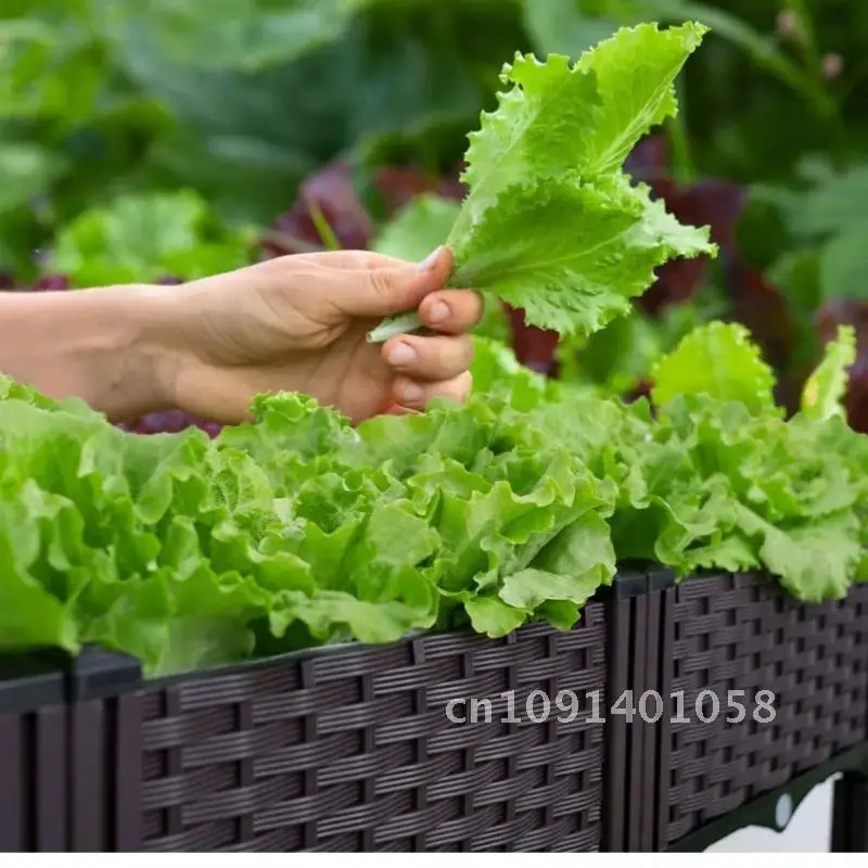 Garden And Balcony Large Veg Planting Box Assembled Reusable Square Flower Grow Pot Home Courtyard Planting Planters Equipment