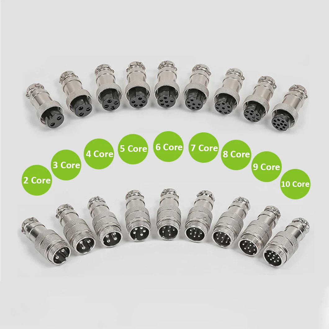 Top Quality Waterproof GX1616MM Metal Aviation Connector 2/3/4/5/6 Core Female+Male Plug Socket Industrial Aviation Connector