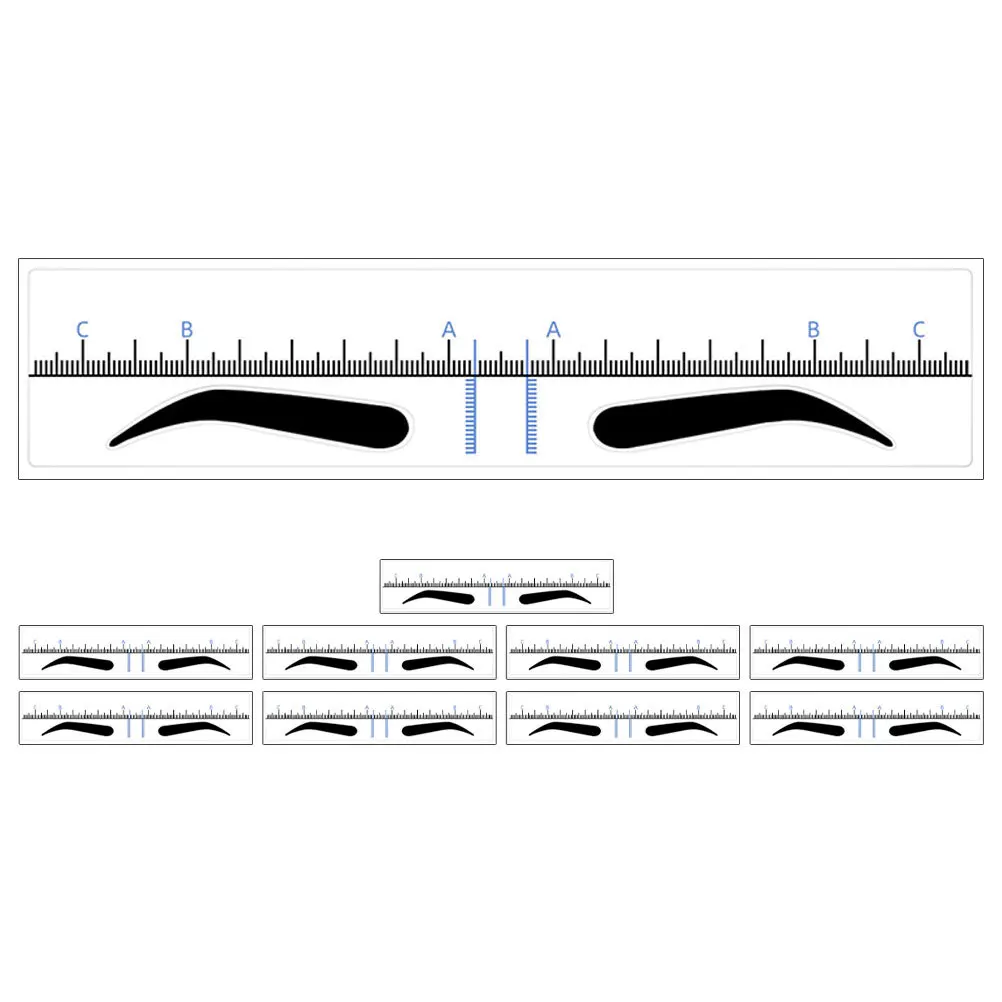 50 個の眉毛測定ツール眉定規プロフェッショナル眉毛シェイパー正確な位置決めタトゥーやメイクアップステンシル用