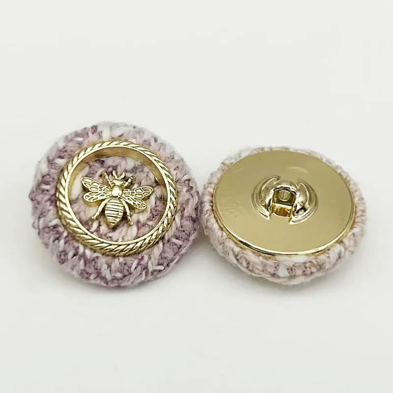 6 قطعة 20/23 مللي متر أزرار عرقوب معدنية تصميم النحل مع نسيج الغزل ل معطف سترة الحرفية لوازم الخياطة أزرار خياطة جديد