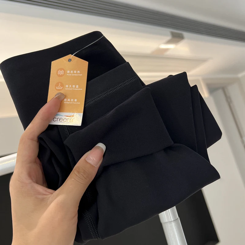 Modische Herbst-Winter-Damen-Fleece-Yogahose mit hoher Taille, Hüftlift, bequem, schmal geschnitten, für Laufen, Fitness, Freizeit und Radfahren. – Detail 8