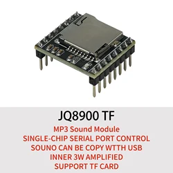 Mini MP3 Player Module MP3 Voice Decode Board Voice Module Board U-Disk IO/Serial Port with TF Card for Voice Prompt