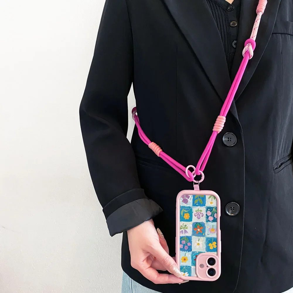 2025 الأزهار Crossbody الحبل CaseForXiaomi Poco X6 F6 M6 F7 X7 M7 F5 X5 X3 M3 ProC55 C50 C51 C65 C75 C71 المعصم سلسلة غطاء الهاتف #5