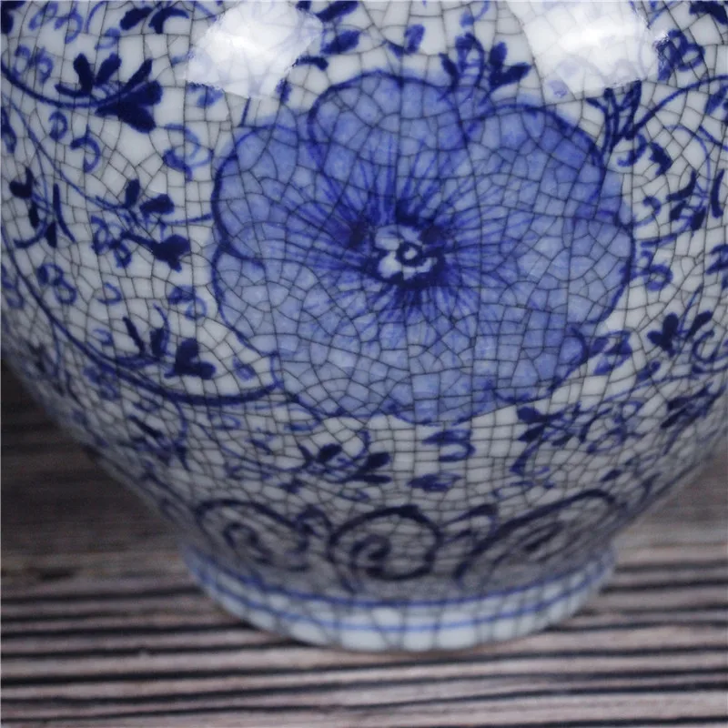 

Керамическая ваза X-21 из Цзиндэчжэня, расписанная вручную сине-белыми узорами, антикварная, из официальной печи, новая, китайская, для гостиной, домашний декор.