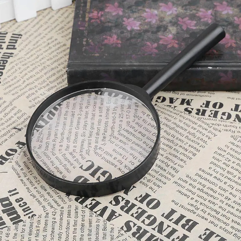 

5X 90mm Handheld Magnifier High Definition for Jewelers Photographers Hobbyists Book Newspaper Maps fine Print Durable