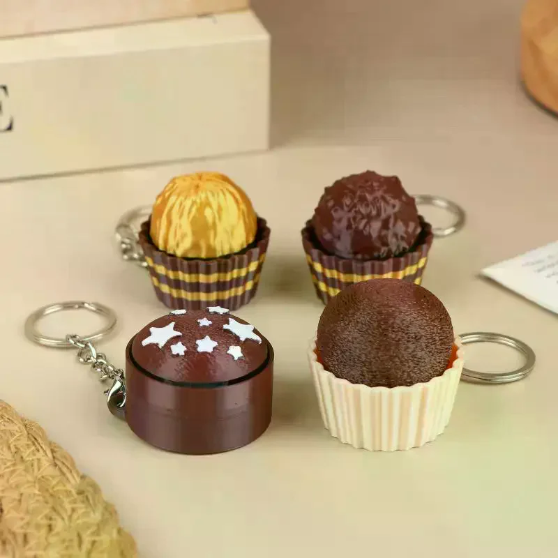 Simulated Chocolate Keyboard Keychain Fidget Toys Push Stress Relief Sensory Toys 3D Chocolate Keyboard Clicker For Kids Adults