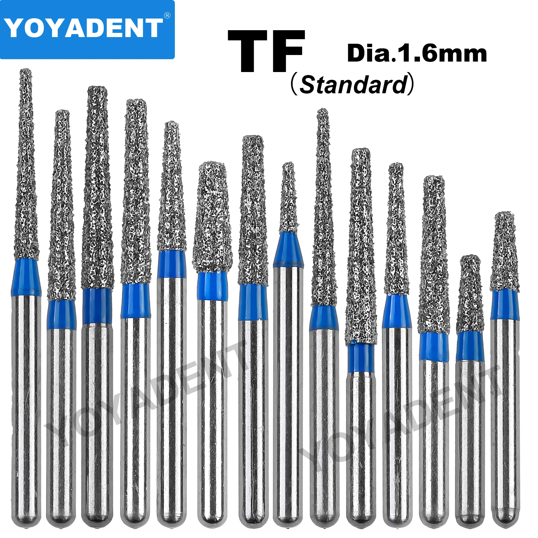 TF نوع الأسنان الماس الأزيز الأزيز الأسنان ل قبضة يد بسرعة عالية أدوات تلميع FG Dia.1.6mm 10 قطعة/الحزمة