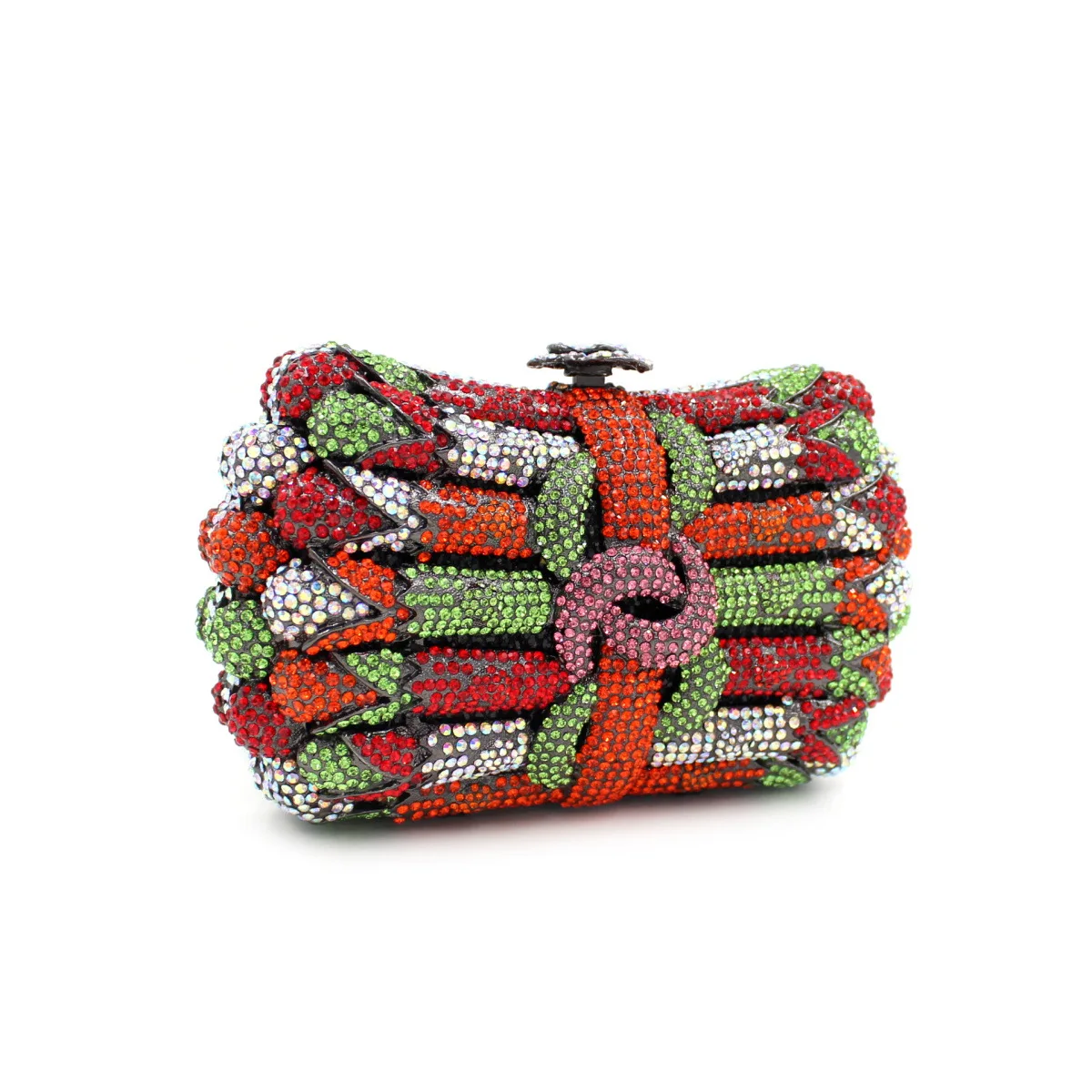 

Hot Sale Luxury Crystal Flower Wreath Design Diamond Women Evening Bag for Party