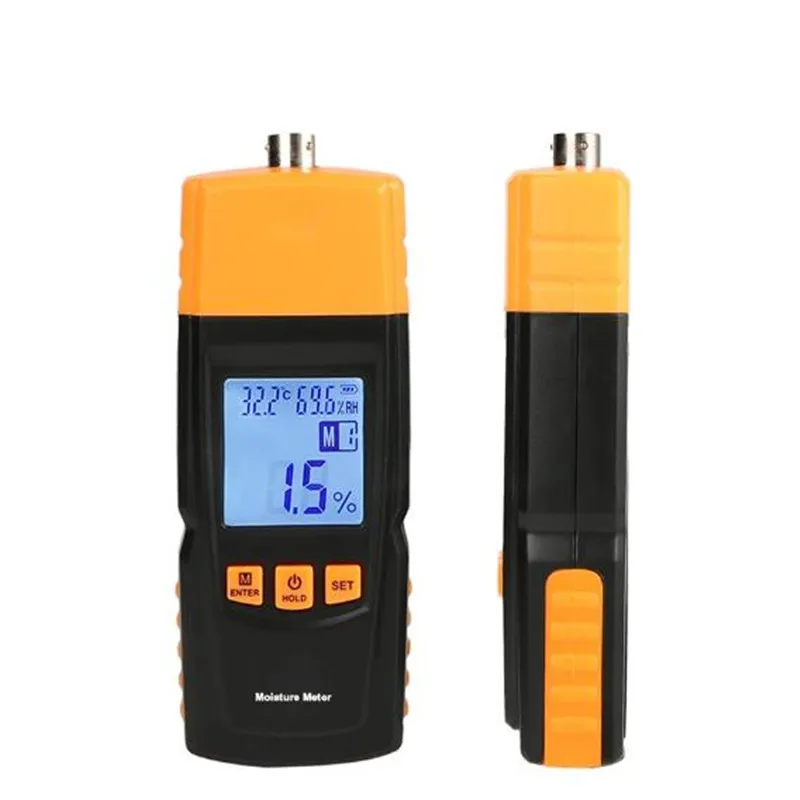 Portable GM620 Digital Wood Moisture Meter 2~70% Humidity Tester Double Testing Probe Timber Damp Detector Moisture Detector