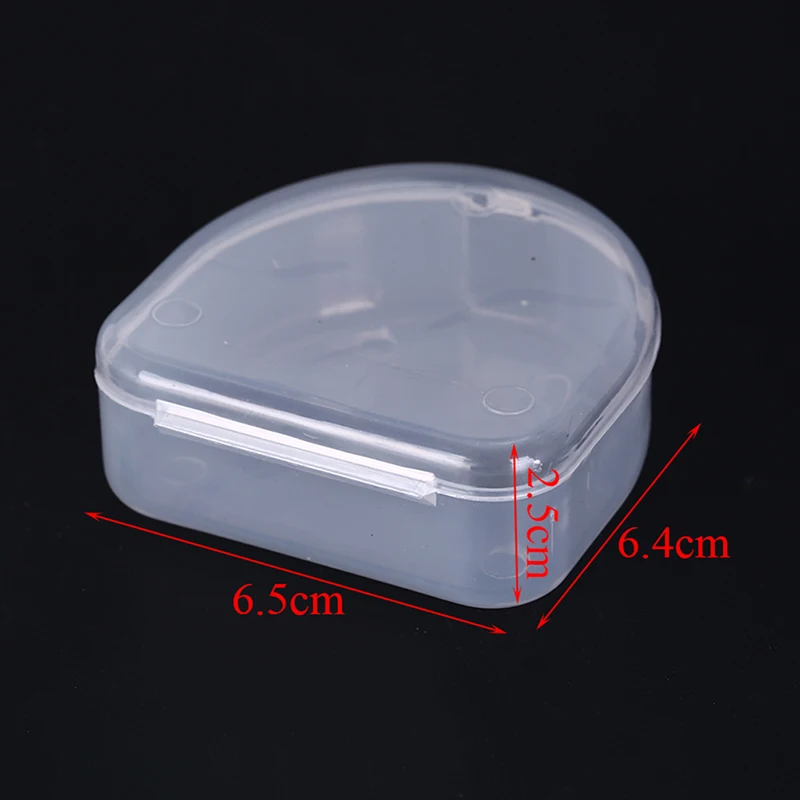 1pc Dental Box Denture Teeth Storage Case Mouth Guard Container 6.4x6.5x2.5cm